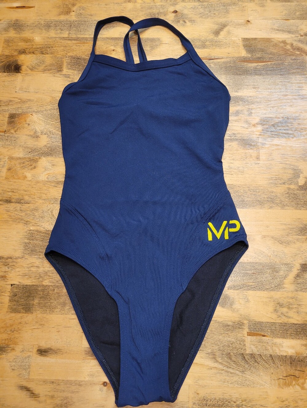 Michael Phelps Navy One-Piece Swimsuit with Yellow Logo